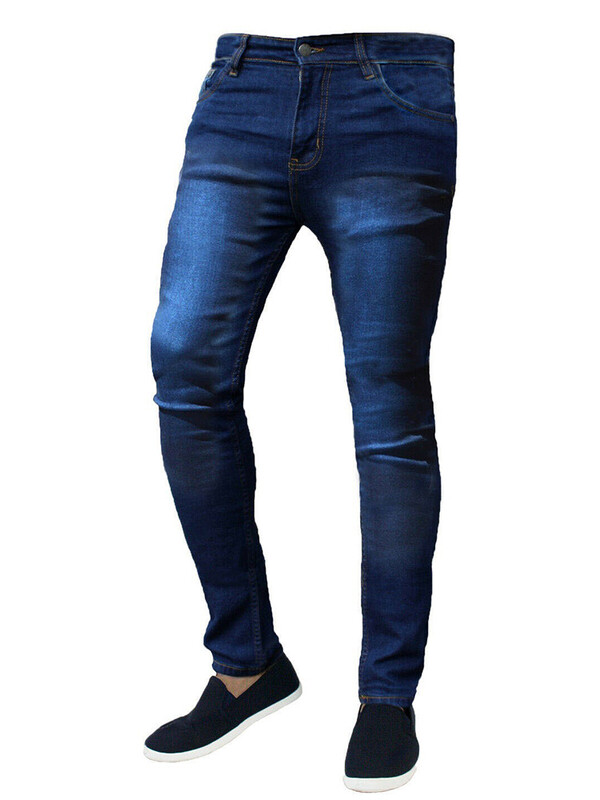 Pantaloni de blugi subțiri în stil clasic de înaltă calitate pentru bărbați Pantaloni de stradă Pantaloni de denim stretch pentru bărbați Pantaloni creion skinny albastru deschis