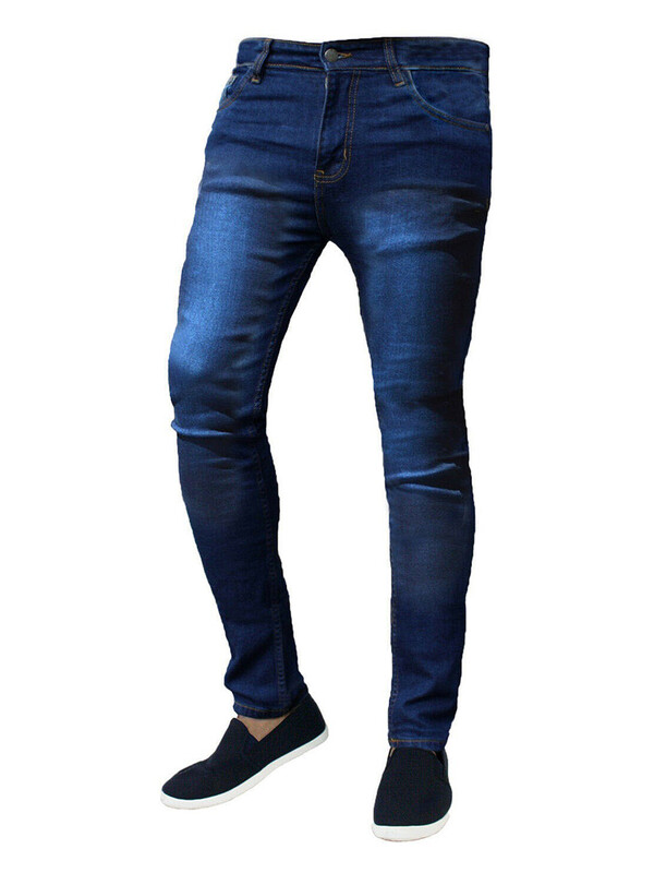 Pantaloni de blugi subțiri în stil clasic de înaltă calitate pentru bărbați Pantaloni de stradă Pantaloni de denim stretch pentru bărbați Pantaloni creion skinny albastru deschis