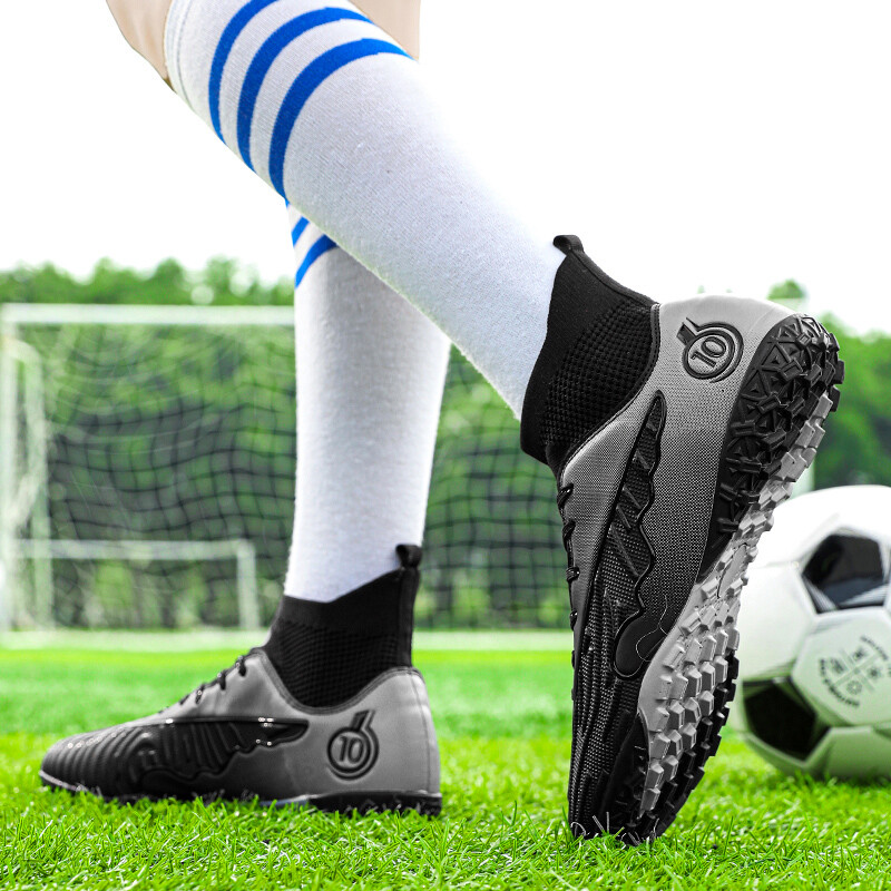 Ανδρικά παπούτσια ποδοσφαίρου Υψηλής ποιότητας παπούτσια ποδοσφαίρου ψηλά παπούτσια ποδοσφαίρου προπόνησης στον αστράγαλο Αντιολισθητικά αθλητικά εξαιρετικά ελαφριά προπονητικά παπούτσια