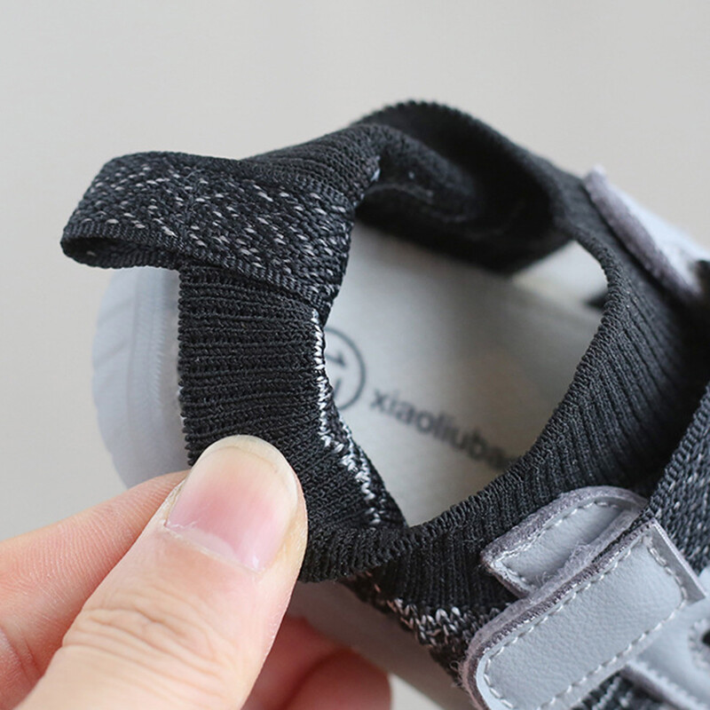 Zēnu un meiteņu kedas elpojošs trikotāžas siets pavasaris vasara 1-3 gadus veci mazuļu pastaigu apavi Mīksta zole bērniem Tīkla apavi