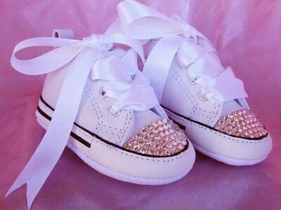 Roosa isikupärastatud nimi Baby Shoes Poiss Tüdruk Esimene kõndimine Lastetoas Deco Glitter Kohandatud Baby Shower Tossud