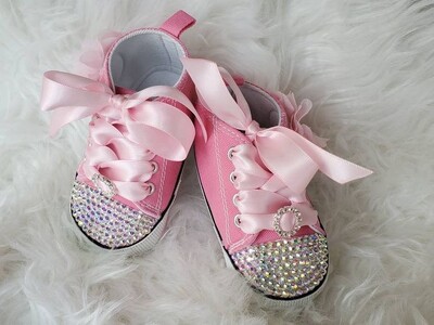 Roosa isikupärastatud nimi Baby Shoes Poiss Tüdruk Esimene kõndimine Lastetoas Deco Glitter Kohandatud Baby Shower Tossud
