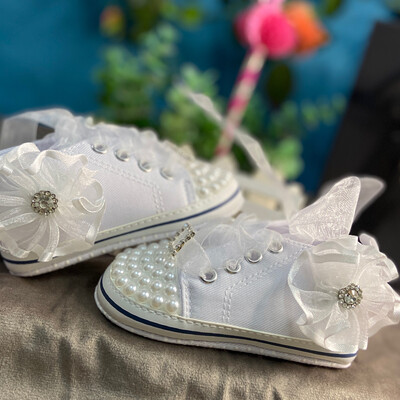 Roosa isikupärastatud nimi Baby Shoes Poiss Tüdruk Esimene kõndimine Lastetoas Deco Glitter Kohandatud Baby Shower Tossud