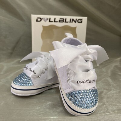 Roosa isikupärastatud nimi Baby Shoes Poiss Tüdruk Esimene kõndimine Lastetoas Deco Glitter Kohandatud Baby Shower Tossud