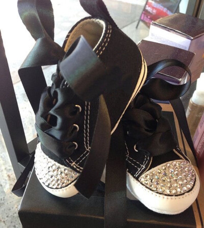 Roosa isikupärastatud nimi Baby Shoes Poiss Tüdruk Esimene kõndimine Lastetoas Deco Glitter Kohandatud Baby Shower Tossud
