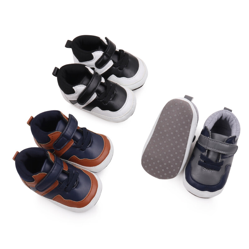 Zīdaiņu apavi, mīksta poliuretāna augstas kvalitātes pavasara un rudens stila mazuļi pirmsstaigāšanas kedas zēniem 0–9–18 mēn. 2024. gada jauna mode BHX3049