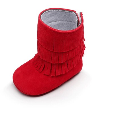 Βρεφικά μποτάκια για μωρά με θηλιά Fringe Hook Boot για αγόρια για νεογέννητο First Walkers PU Δερμάτινο μωρό μοκασίνιο σουέτ Μποτάκι για βρέφη