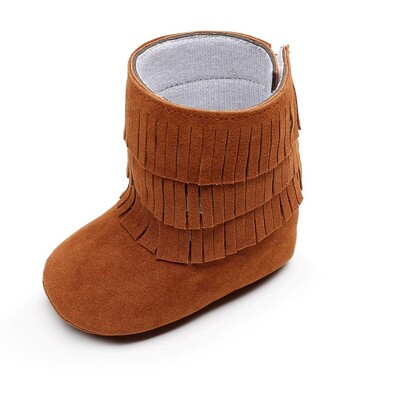 Βρεφικά μποτάκια για μωρά με θηλιά Fringe Hook Boot για αγόρια για νεογέννητο First Walkers PU Δερμάτινο μωρό μοκασίνιο σουέτ Μποτάκι για βρέφη