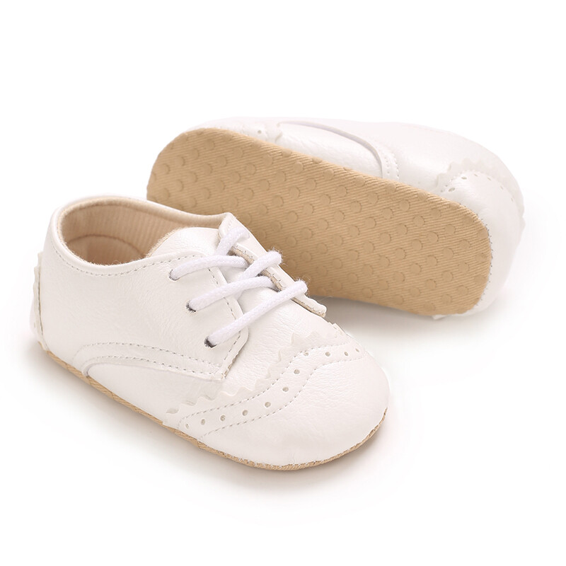 Jauni 0–18 M zīdaiņu apavi zēniem jaundzimušajiem, zīdaiņiem, ikdienišķa kaklasaite Apavu zole, neslīdoša PU ādas pirmie staigāšanas apavi rāpošanai bērnu gultiņā