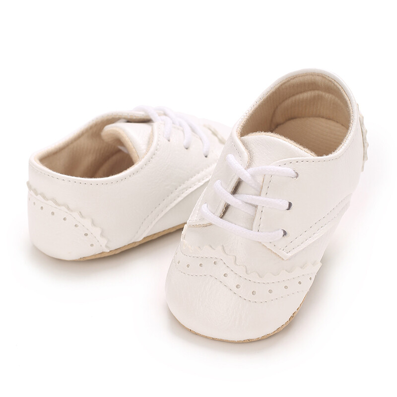 Jauni 0–18 M zīdaiņu apavi zēniem jaundzimušajiem, zīdaiņiem, ikdienišķa kaklasaite Apavu zole, neslīdoša PU ādas pirmie staigāšanas apavi rāpošanai bērnu gultiņā