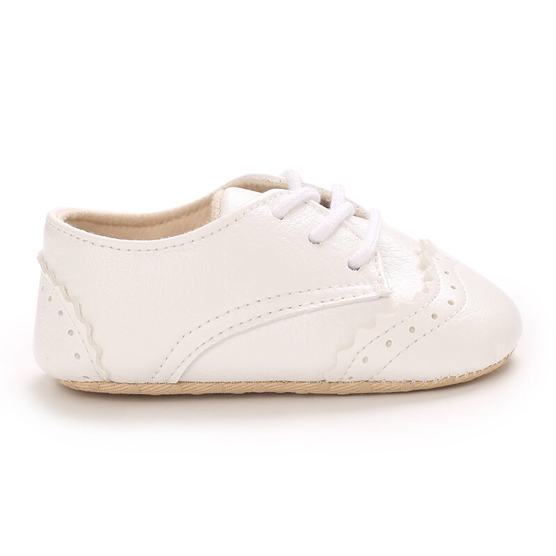 Jauni 0–18 M zīdaiņu apavi zēniem jaundzimušajiem, zīdaiņiem, ikdienišķa kaklasaite Apavu zole, neslīdoša PU ādas pirmie staigāšanas apavi rāpošanai bērnu gultiņā