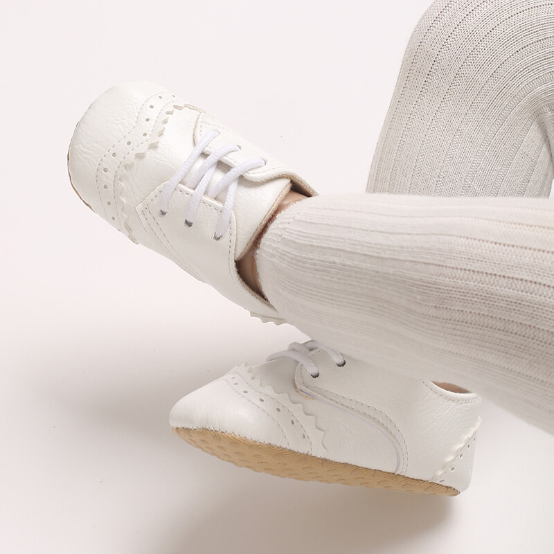 Jauni 0–18 M zīdaiņu apavi zēniem jaundzimušajiem, zīdaiņiem, ikdienišķa kaklasaite Apavu zole, neslīdoša PU ādas pirmie staigāšanas apavi rāpošanai bērnu gultiņā