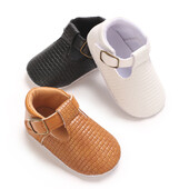 0–18 M klasiski modes apavi zēniem un meitenēm, PU, mīkstas zoles neslīdoši apavi jaundzimušajiem, pirmie pastaigu apavi kājām