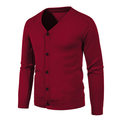 2024 M-5XL de toamnă cardigan tricotat pentru bărbați, subțire, cu decolteu în V, de bază, elastic, subțire, pulover subțire, culoare uni, ocazional, versatil haină