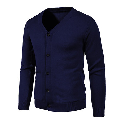 2024 M-5XL de toamnă cardigan tricotat pentru bărbați, subțire, cu decolteu în V, de bază, elastic, subțire, pulover subțire, culoare uni, ocazional, versatil haină