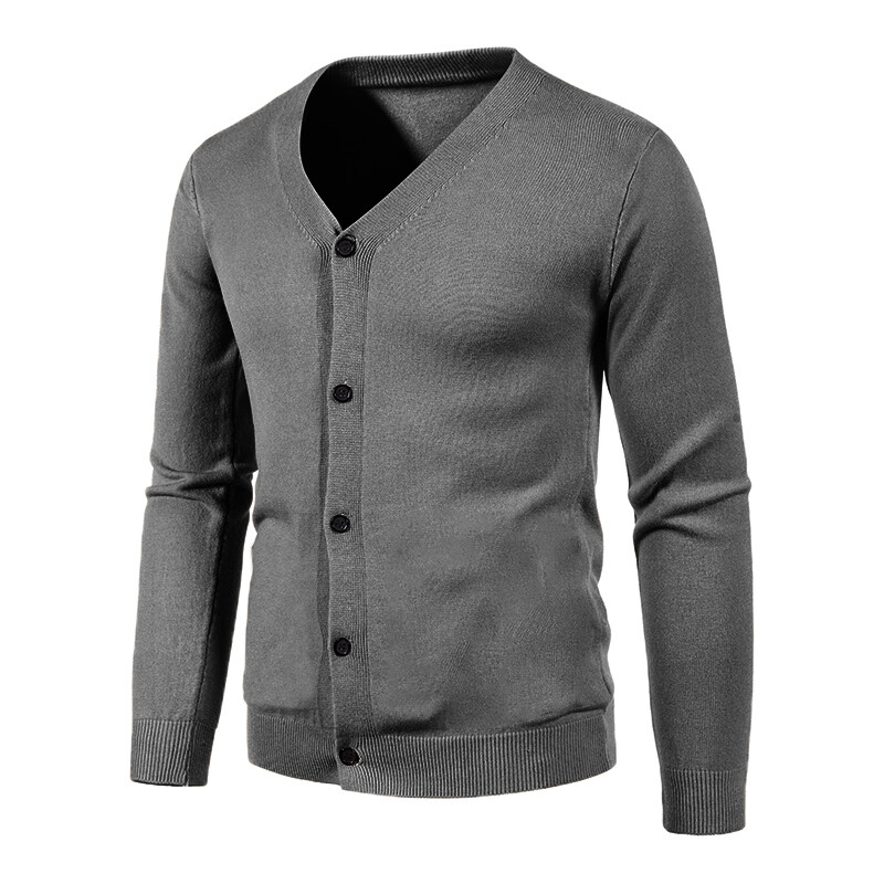 2024 M-5XL de toamnă cardigan tricotat pentru bărbați, subțire, cu decolteu în V, de bază, elastic, subțire, pulover subțire, culoare uni, ocazional, versatil haină