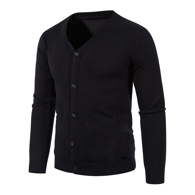 2024 M-5XL de toamnă cardigan tricotat pentru bărbați, subțire, cu decolteu în V, de bază, elastic, subțire, pulover subțire, culoare uni, ocazional, versatil haină