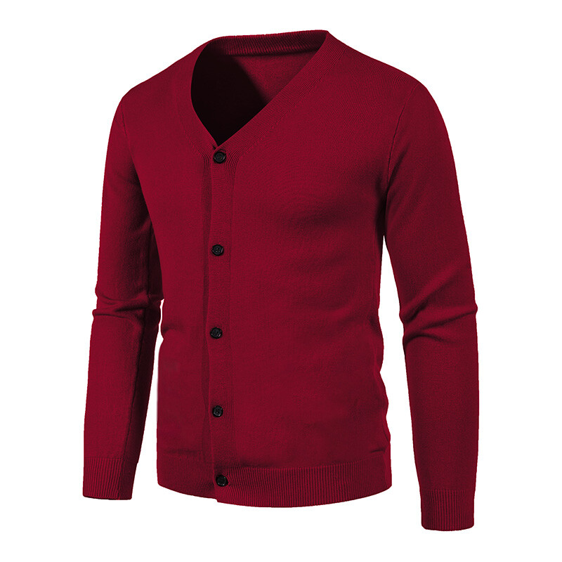 2024 M-5XL de toamnă cardigan tricotat pentru bărbați, subțire, cu decolteu în V, de bază, elastic, subțire, pulover subțire, culoare uni, ocazional, versatil haină