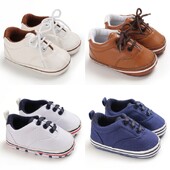 Jaundzimušo bērnu apavi zēniem meitenēm klasiskās sporta kedas, mīksta zole, PU ādas šņores, daudzkrāsaini pirmās pastaigas ikdienas apavi 0-18 M