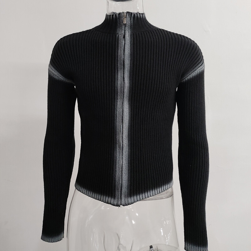 FEWQ Πλεκτό Πλεκτό Πουλόβερ Graffiti Old Slim Fit Πλεκτό T-shirt Ins Lazy Style 2023 Fashion Tops Πουλόβερ 9C3482