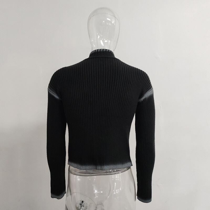 FEWQ Πλεκτό Πλεκτό Πουλόβερ Graffiti Old Slim Fit Πλεκτό T-shirt Ins Lazy Style 2023 Fashion Tops Πουλόβερ 9C3482