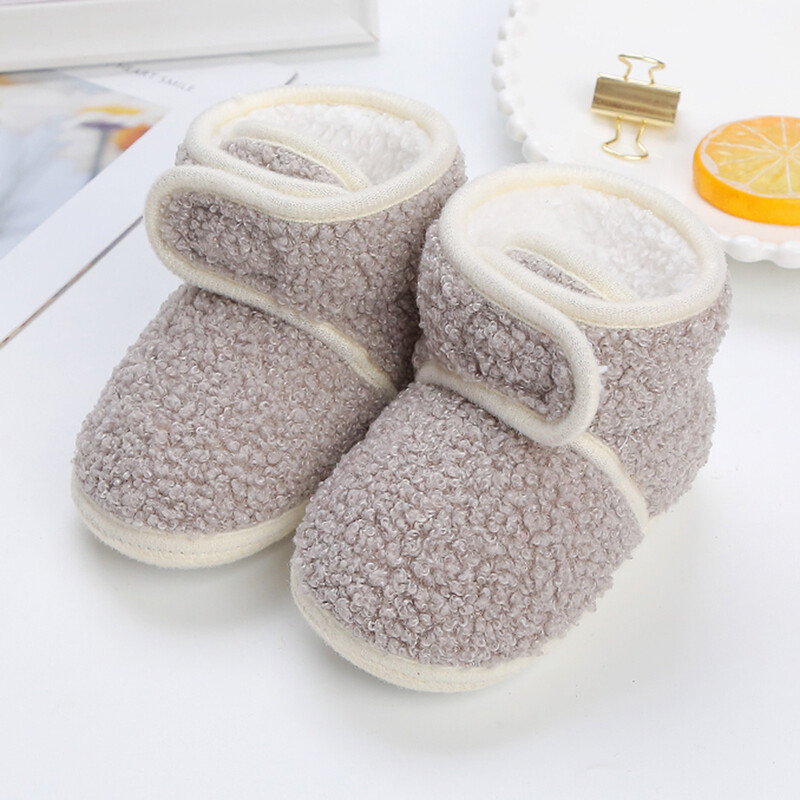 Iarna 0-24 luni Cizme pentru bebeluși Nou-născut Băieți Fete Cizme calde de pluș Cu talpă moale Anti-alunecare Plată sugari First Walker Pantofi pentru pătuț