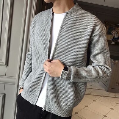 2023 bărbați primăvară toamnă caldă cardigan bărbați cu fermoar pulovere jachete bărbați slim fit tricotat pulover cardigan gros
