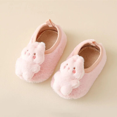 Őszi téli vastag plüss meleg baba első sétálók puha talpú csúszásgátló gyerekek padlózokni aranyos felhő kutya lány fiúk tipegő cipők