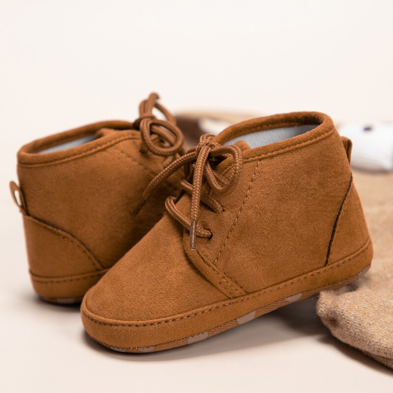 Jaundzimušajiem Zēniem Meiteņu Apavi Retro PU Mīksta Apavu Pretslīdes Šņorējamo Toddler Apavi Pirmie Staigulīši Zīdaiņu zābaciņi