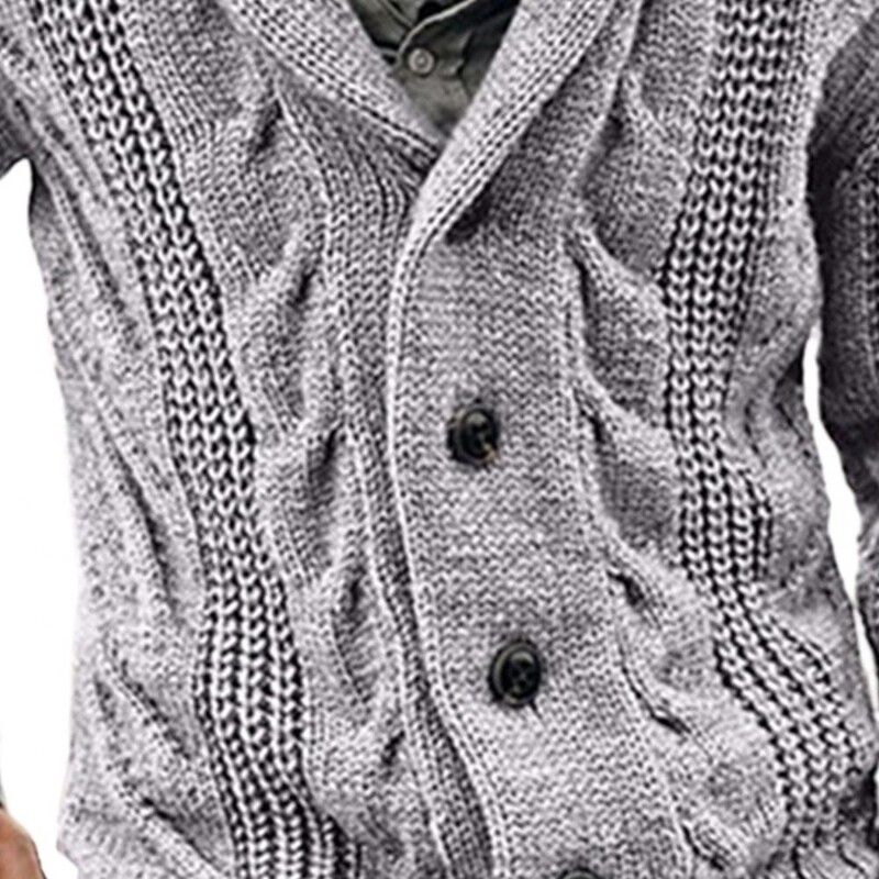 Vīriešu džemperis jaka kokvilnas maisījuma pogas aizdare Vīriešu trikotāža ar garām piedurknēm Modes džemperis džemperis rudens ziemai
