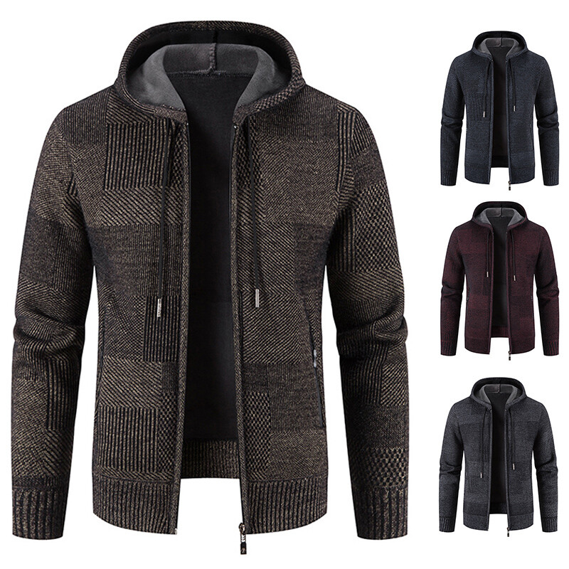 Vīriešu ziemas biezinātas jakas mākslīgās kažokādas ūdeles džemperis aukstā blūze vīriešu mētelis ar kapuci plus samta parkas rāvējslēdzēja virsdrēbes