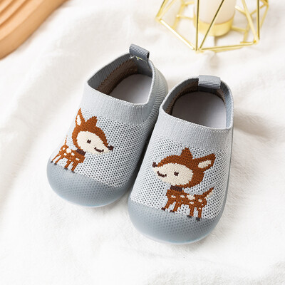 Pavasara rudens jauks mazuļu pirmais staigātājs elpojošs tīklveida mazuļu apavi ar mīkstu apakšu multfilmu dzīvnieki, uzvelkami ikdienas kedas