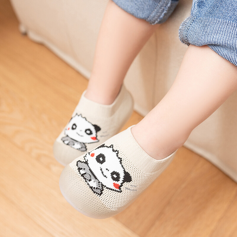 Pavasara rudens jauks mazuļu pirmais staigātājs elpojošs tīklveida mazuļu apavi ar mīkstu apakšu multfilmu dzīvnieki, uzvelkami ikdienas kedas