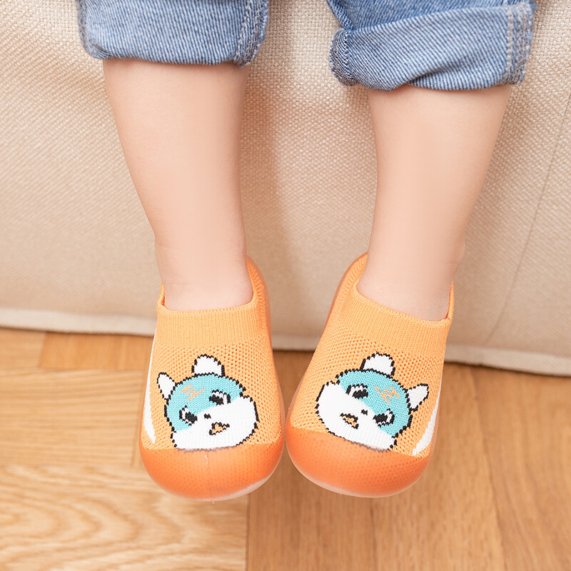 Pavasara rudens jauks mazuļu pirmais staigātājs elpojošs tīklveida mazuļu apavi ar mīkstu apakšu multfilmu dzīvnieki, uzvelkami ikdienas kedas