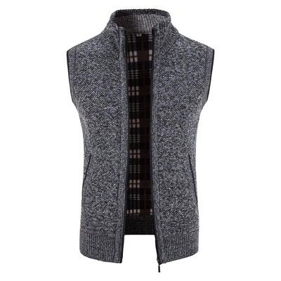 2023. gada jauni cieti vīriešu džemperi rudens ziemas silti džemperi ar rāvējslēdzēju Veste Vīriešu ikdienas trikotāžas džemperis Vīriešu džemperis bez piedurknēm