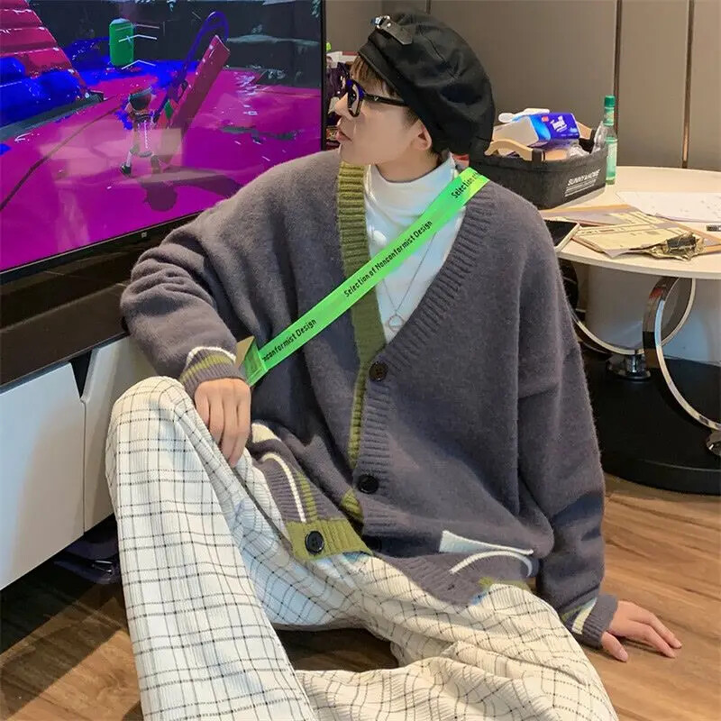 Vīriešu džemperi ar V kakla izgriezumu, balti trikotāžas džemperi vīriešiem, svītraini, melni A 90. gadu vintage lēti ar garām piedurknēm, 100% izvelkami lielizmēra topi