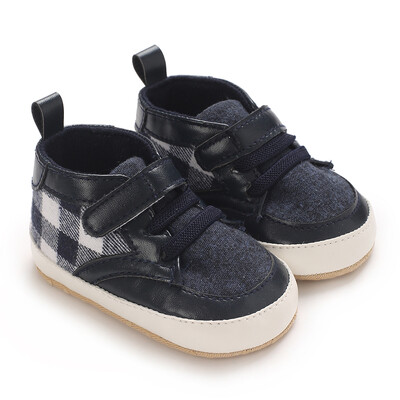 0-18 mesiacov Plátenné klasické športové topánky pre novorodencov chlapcov a dievčatá Kockované farebné blokovanie Prvé chodítka Topánky Protišmykové