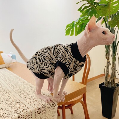 Sfinksa kaķa silta jaka ziemā bez kaila kaķa drēbes kokvilnas beisbola formas tērps Devon Rex karikatūras mētelis kaķēniem maziem suņiem