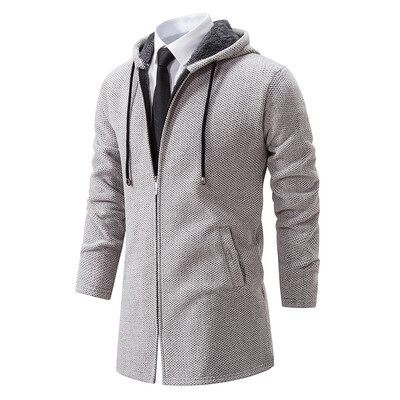 Jesen Zima Muški modni kaput Džemper Kardigan Nova ležerna jakna podstavljena od baršuna Muške majice s kapuljačom Korejski džemper Trenč kaput