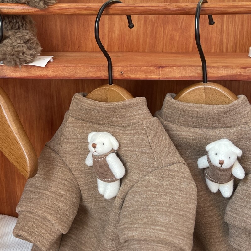 Palton din lână Cusut o păpușă urs pentru pisica Sphynx, iarnă, cu mâneci lungi, hanorac moale de cafea pentru tricou de desene animate Devon Rex pentru pisică