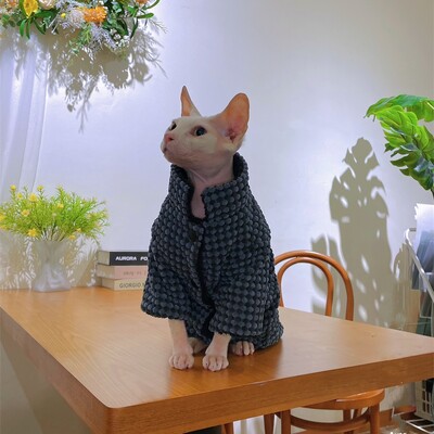 Silta flīsa jaka Sfinksa kaķim Kailiem kaķiem Elegants Komforts Ziemas mētelis Biezināms Džemperis Jaciņš kaķēniem Suņiem