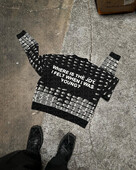 Vīriešu vintage trikotāža Y2K burtu grafikas džemperi ziemas Harajuku lielizmēra pulovers džemperis Unisex estētisks apģērbs pusaudžiem