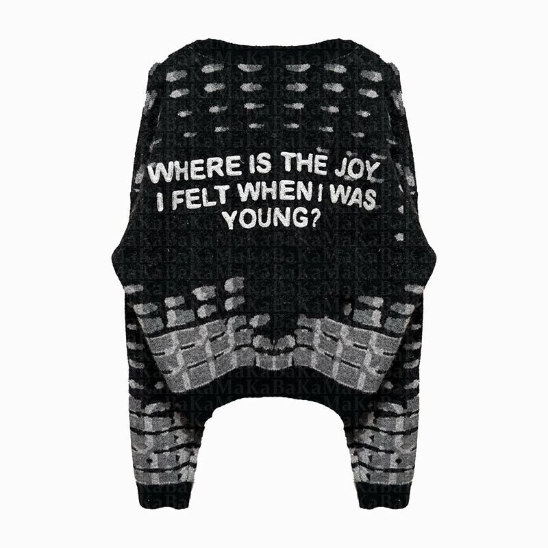 Vīriešu vintage trikotāža Y2K burtu grafikas džemperi ziemas Harajuku lielizmēra pulovers džemperis Unisex estētisks apģērbs pusaudžiem
