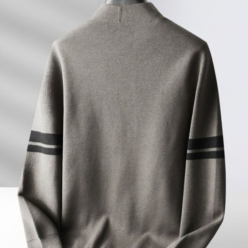 Vīriešu rudens un ziemas jauna mode, vienkāršs V-veida kakla kabatas pogu panelis ikdienišķs daudzpusīgs džemperis ar garām piedurknēm, adīts mētelis