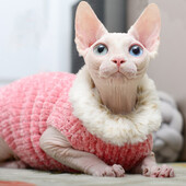 Devon Rex deblji plišani kaput mačji pulover Kostim Sphynix Odjeća Katten Sphynx Pulover Odjevni proizvodi za zimsku odjeću