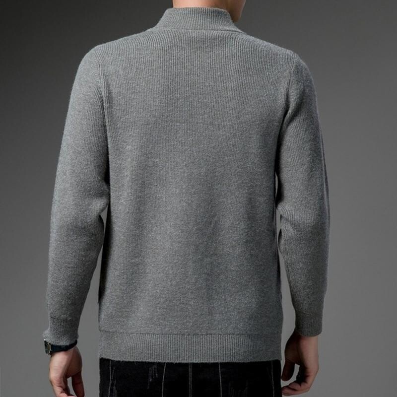 Rudens žiemos storas vyriškas megztinis megztinis striukė Vienspalvis stovimas apykakle Užtrauktukas Jaunų vyrų laisvalaikio paltas Top Dydis M-3L Gamintojas