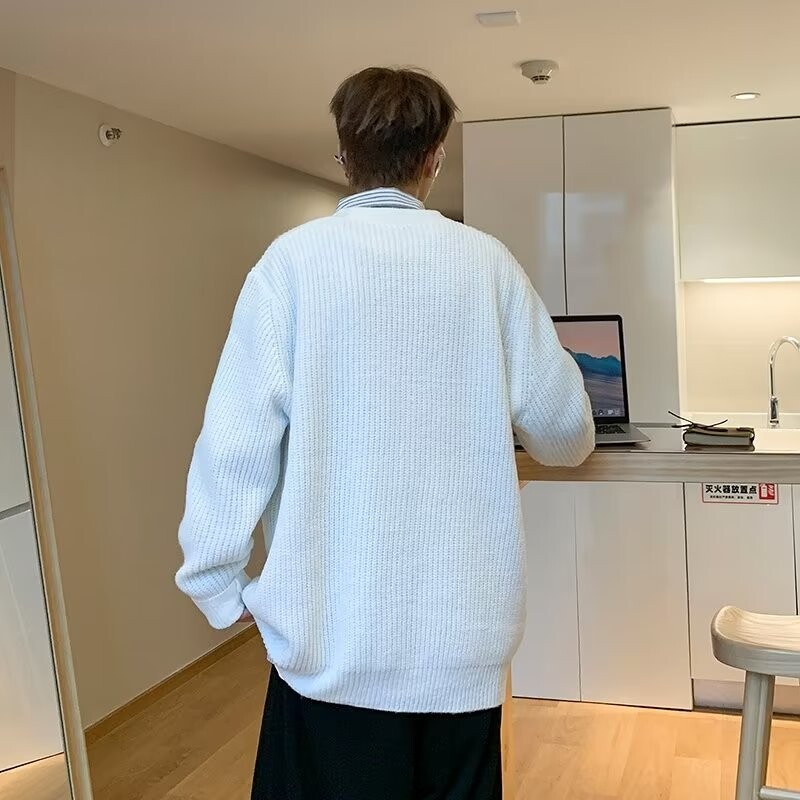 Rudens un ziemas jaciņa džemperjaka Vīriešu ikdienišķa silta jaka viena krūtiņa tops