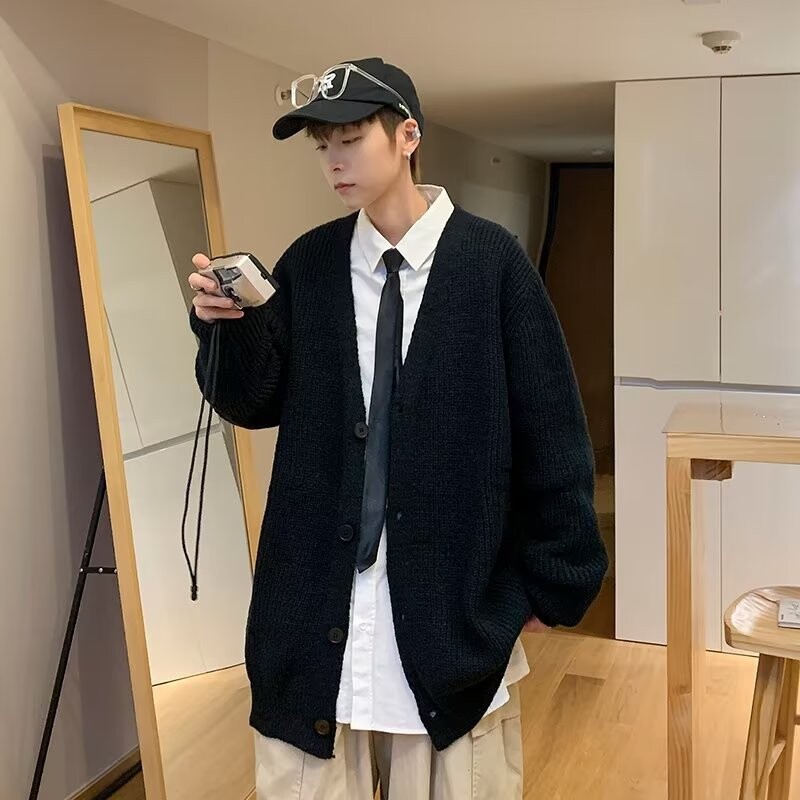 Rudens un ziemas jaciņa džemperjaka Vīriešu ikdienišķa silta jaka viena krūtiņa tops