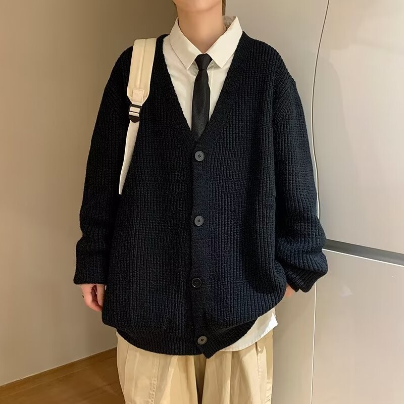 Rudens un ziemas jaciņa džemperjaka Vīriešu ikdienišķa silta jaka viena krūtiņa tops