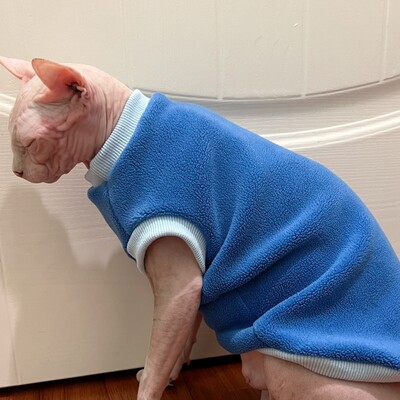 Téli jelmez macska bársony rövid ujjú pulóver Sfinx macska meleg kabát cicáknak kutyáknak Puha vastag kabát Devon Rex számára